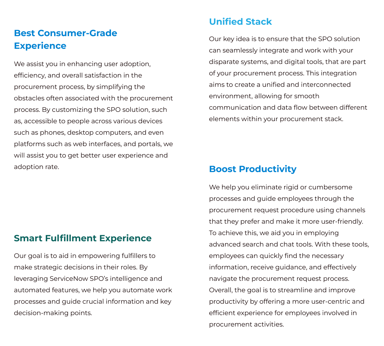 Our Value Proposition ServiceNow Sourcing & Procurement Operations