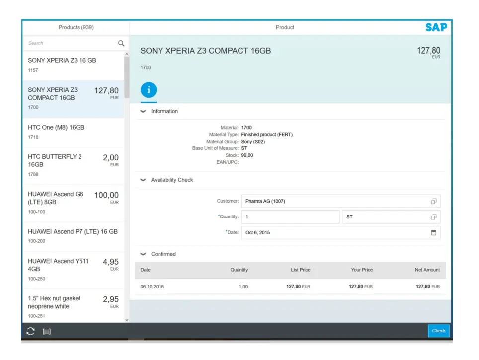 SAP Check Price and Availability sap sd fiori apps